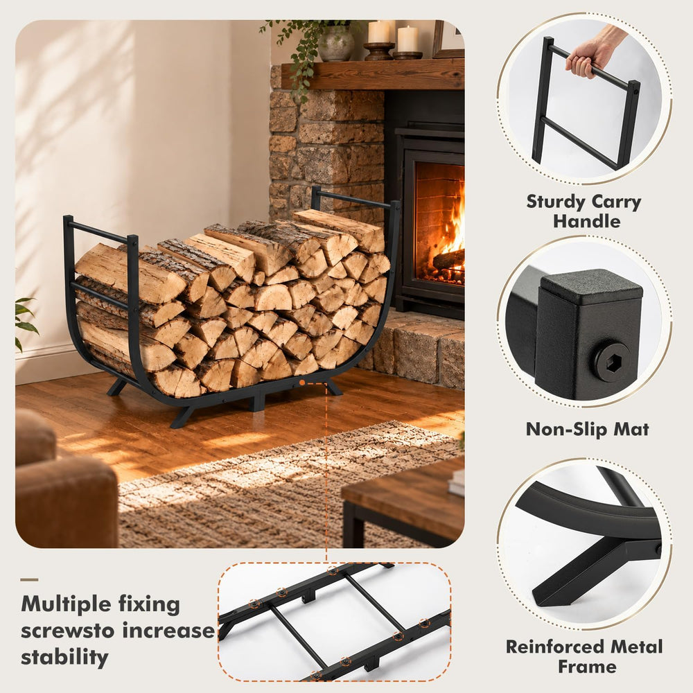 42 Inch Firewood Rack Outdoor Wood Storage Rack