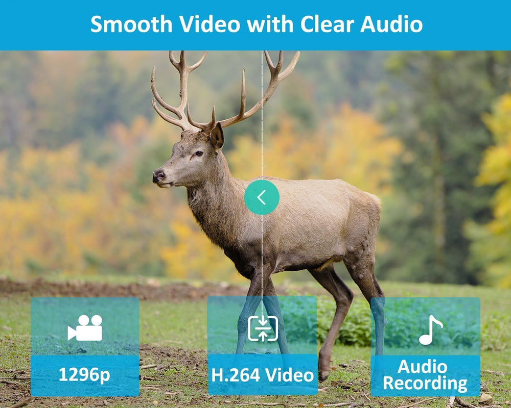 GardePro E5S Non-Cellular Trail Camera, 64MP Photo & 1296P HD Video