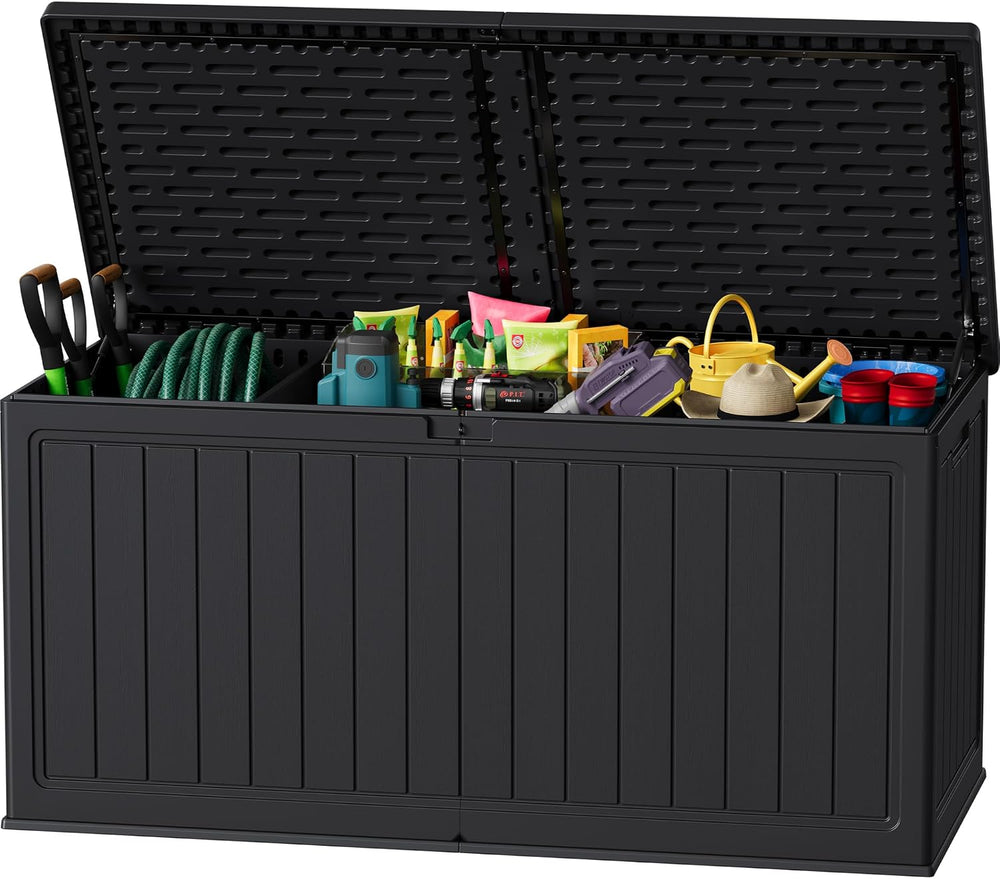 JUMMICO HDPE 270 Gallon Deck Box Double-Wall with Divider