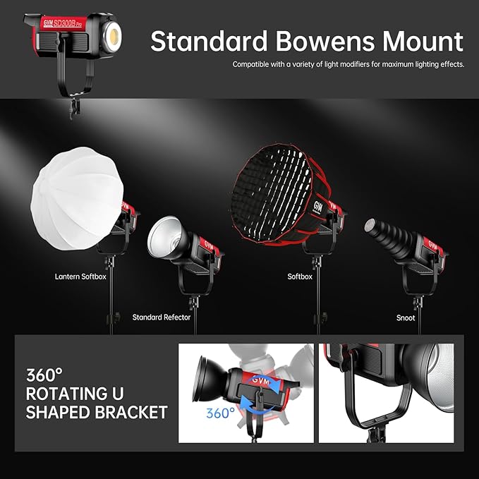 GVM 300W Photography Lighting Bi-Color Video Light