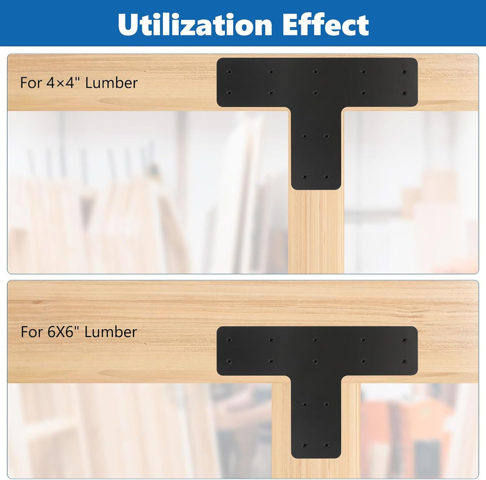 4 Pcs 12*8 Inch T Post Timber Brackets,Post to Beam Connector