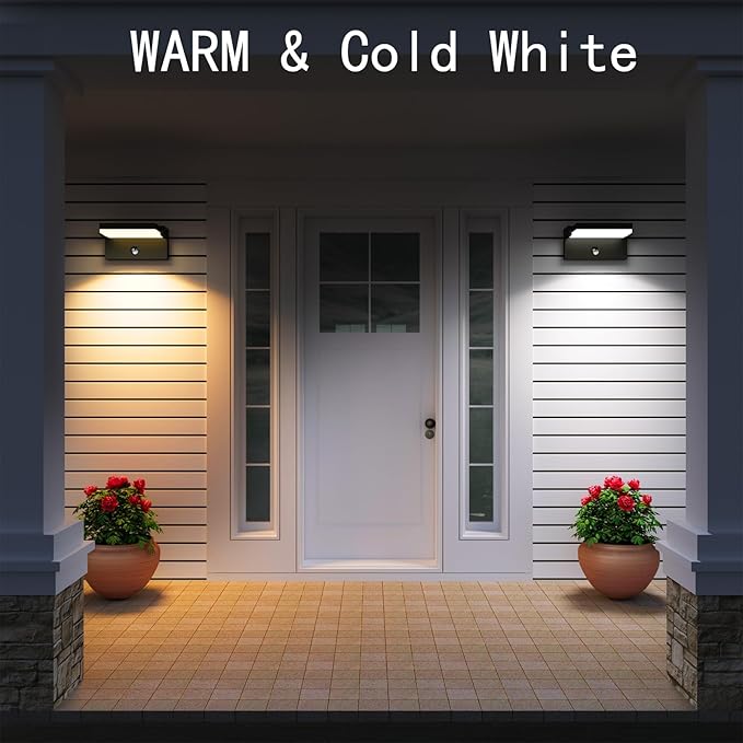 WISELUME 60W LED Outdoor Wall Light – 360° Rotatable, Motion Sensor & Col...