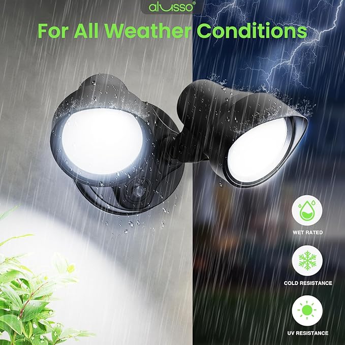 ALUSSO Dusk to Dawn Outdoor Lighting, 25W 2000LM Dusk Till Dawn Outdoor Light