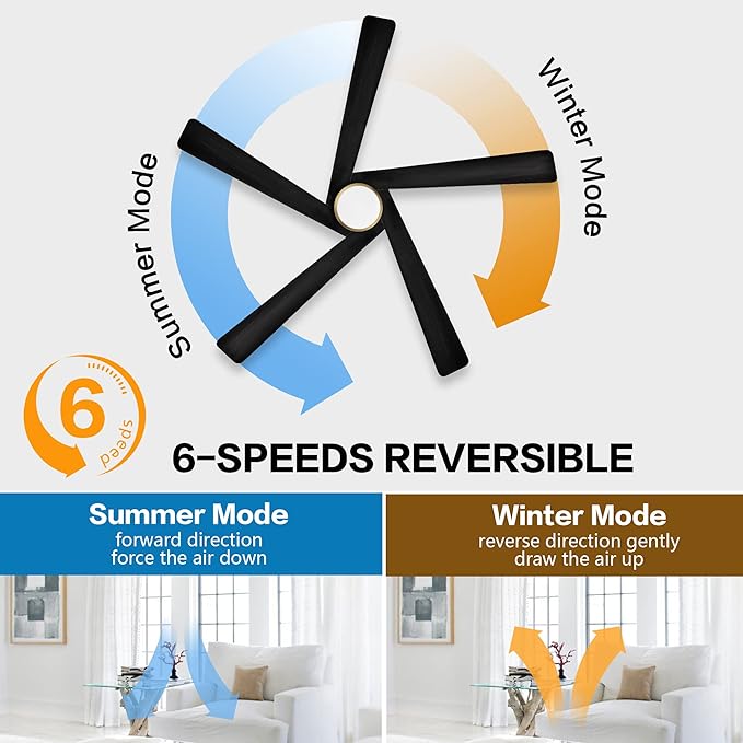 WINGBO 64 Inch DC Ceiling Fan