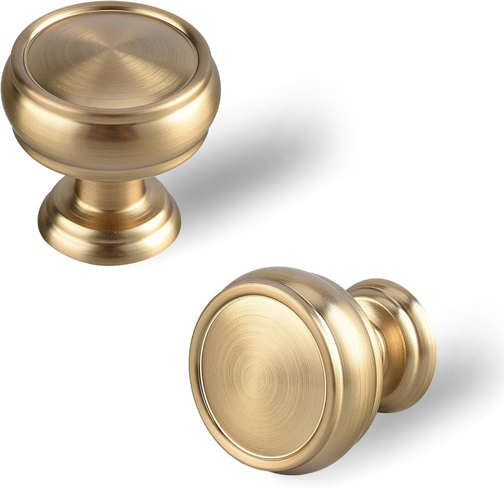 10 Pack Champagne Bronze Cabinet Knobs, 1-1/4 Inch Zinc Alloy Knob | Modern F...