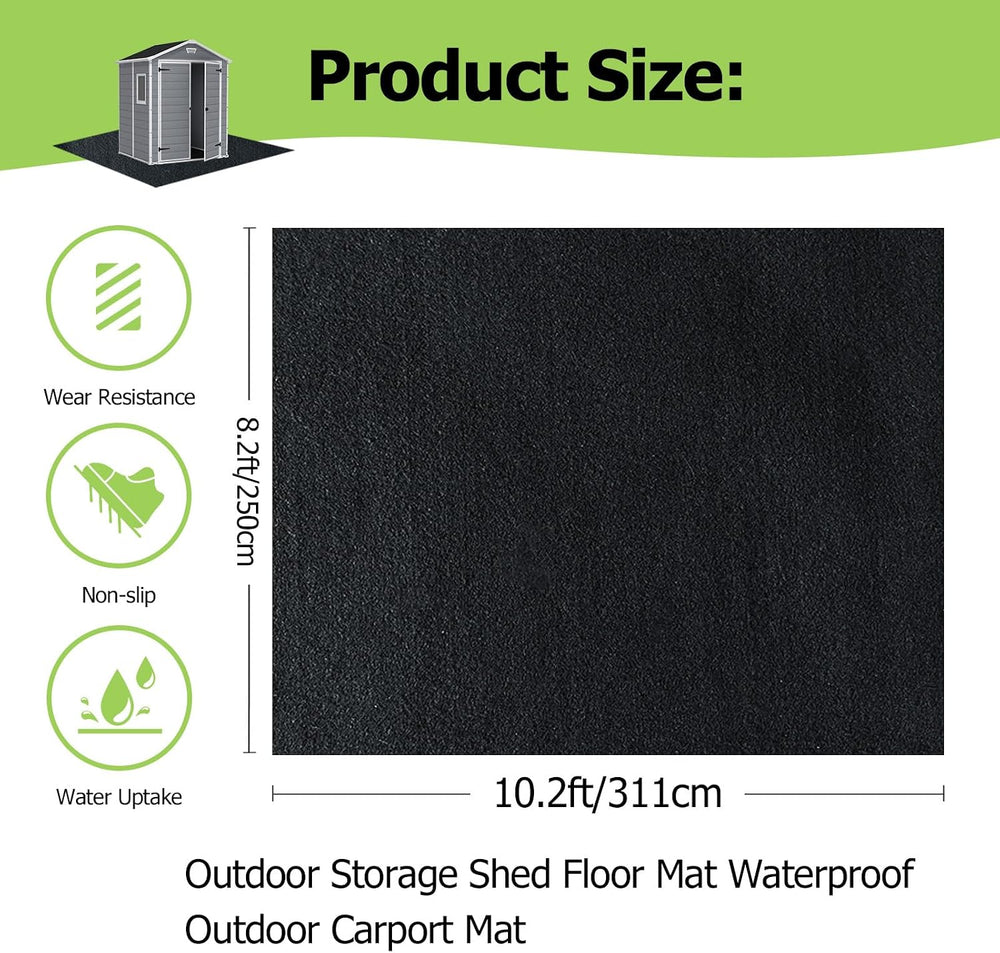 8.2x10.2FT Outdoor Storage Shed Floor Mat, Tent Carpet for Camping Patio
