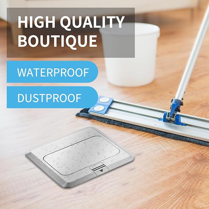 Vagueior Recessed Floor Electrical Outlet Kit, Waterproof Electrical Outlet (...