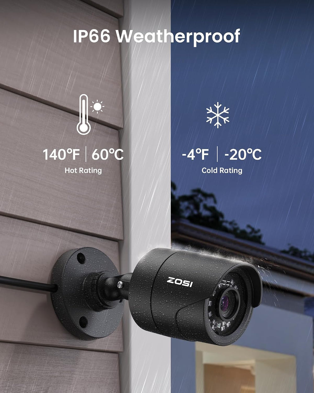 ZOSI 4 x 1080p HD Home Security Camera Outdoor Indoor, 2MP Bullet Camera