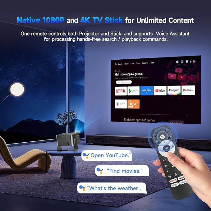 Magcubic Smart Projector 4K Support, Portable Projector