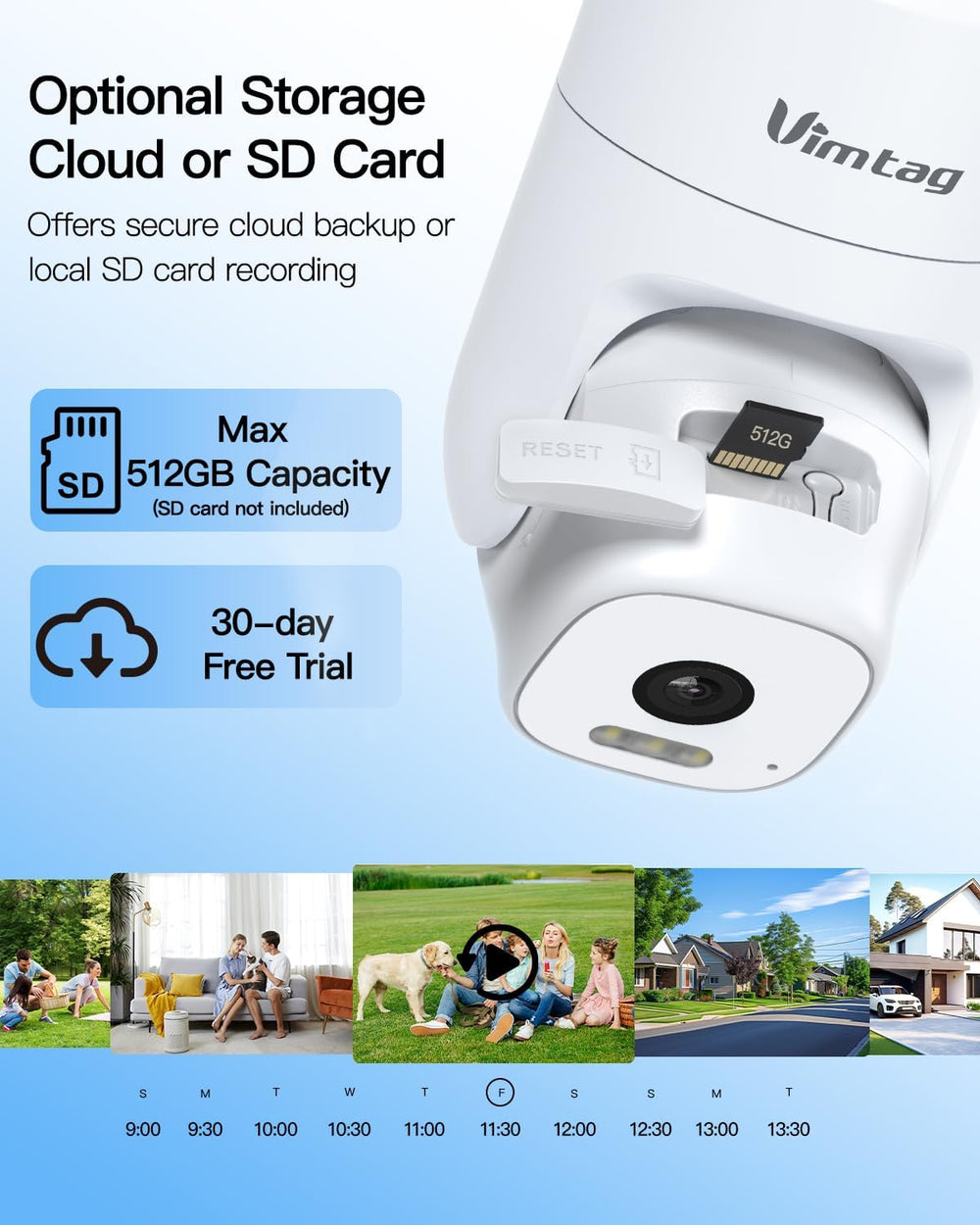 VIMTAG 2.5K Pan/Tilt Wired Outdoor Security Camera for Home, Dual-Band WiFi
