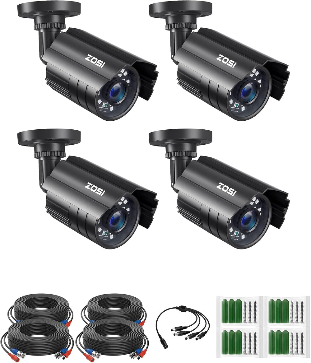 ZOSI 4PK 1920TVL 1080P Security Camera 3.6mm Lens 2MP CCTV Camera Home Securi...