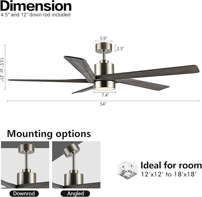 WINGBO 54 Inch DC Ceiling Fan