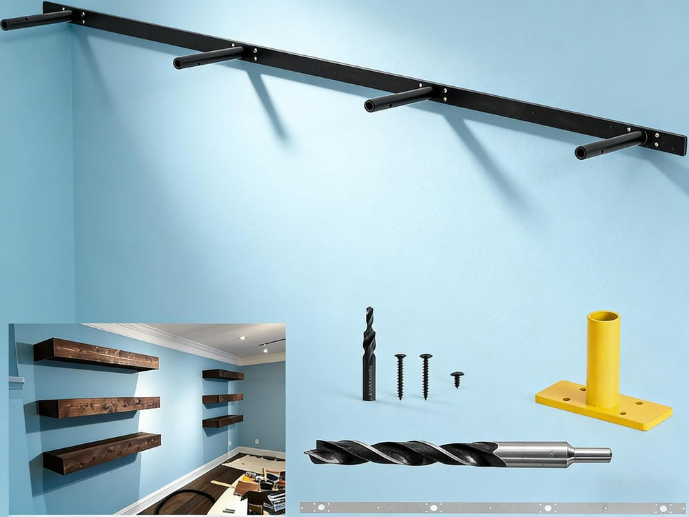 53'' Heavy-Duty Hidden Floating Shelf Bracket โ 210 LBS Max Load (Mou...