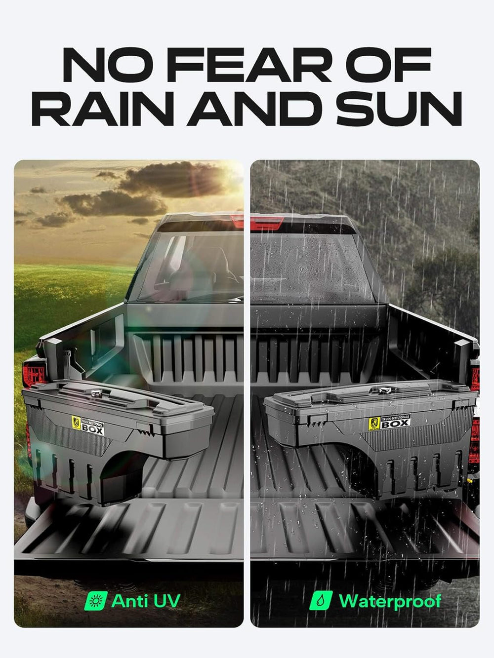 YHTAUTO Driver & Passenger Side Truck Bed Storage Tool Box for Dodge Ram