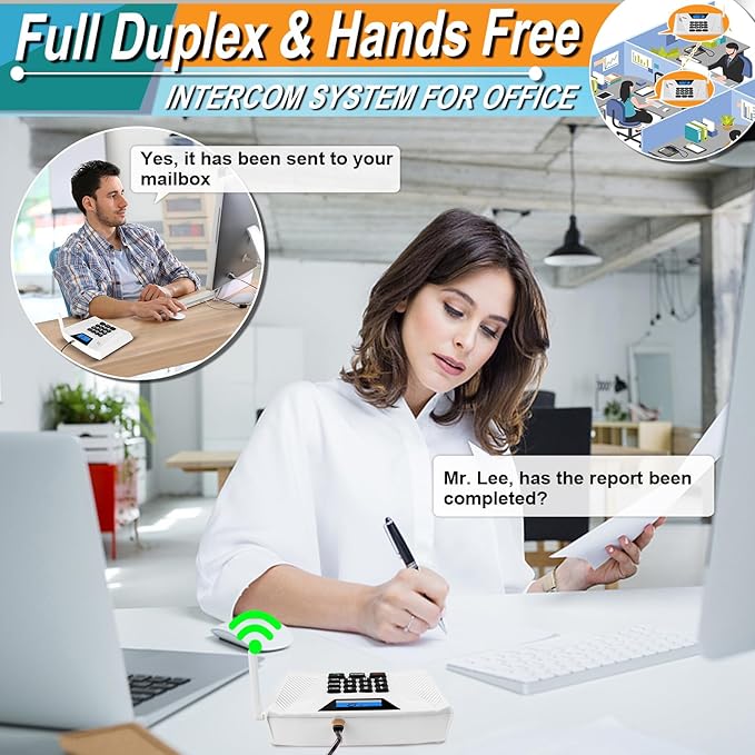 Intercoms Wireless for Home, Hands Free Intercom Upgrade, Full Duplex Two Way
