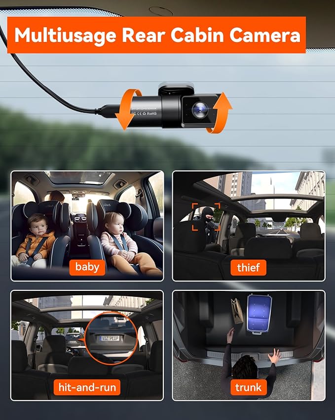 Vantrue N5 4 Channel WiFi 360° All Sides Dash Cam, STARVIS 2, IR Night Vision