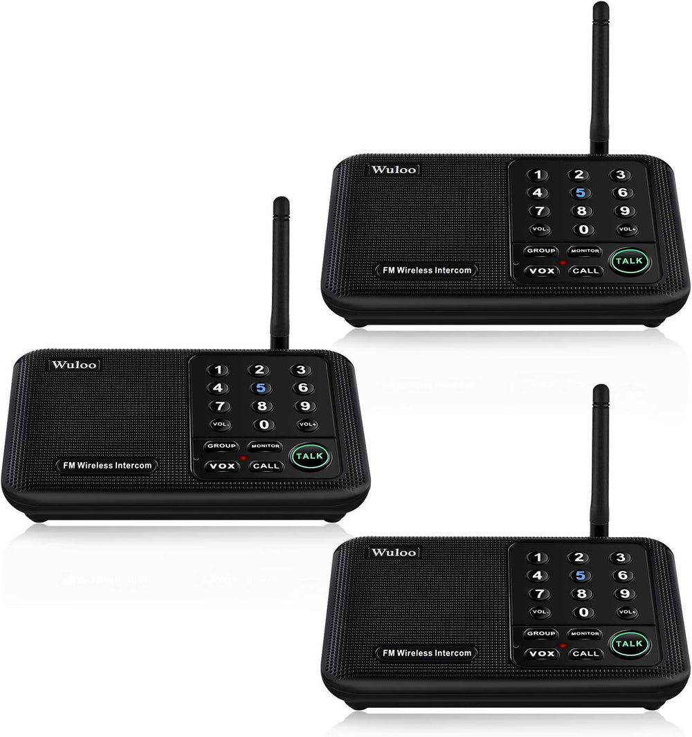 Wuloo Intercoms Wireless for Home 5280 Feet Range 10 Channel 3 Code, Wireless...