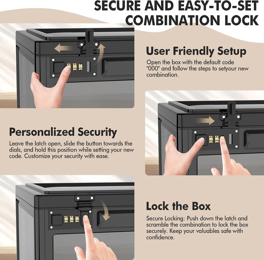 Extra Large Lock Box for Medication Safe, Medicine Lockable Storage Box with ...