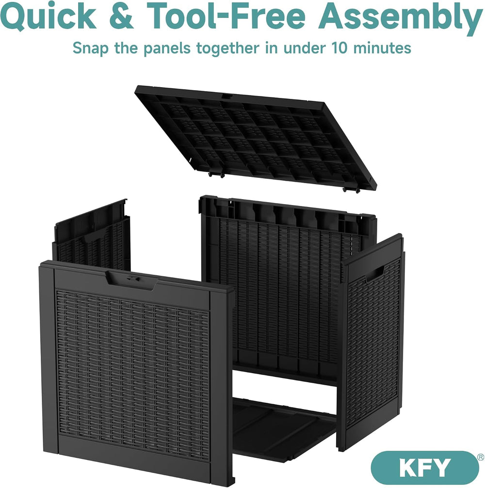31 Gallon Waterproof Resin Deck Box, UV Resistant Outdoor Storage for Garden,...