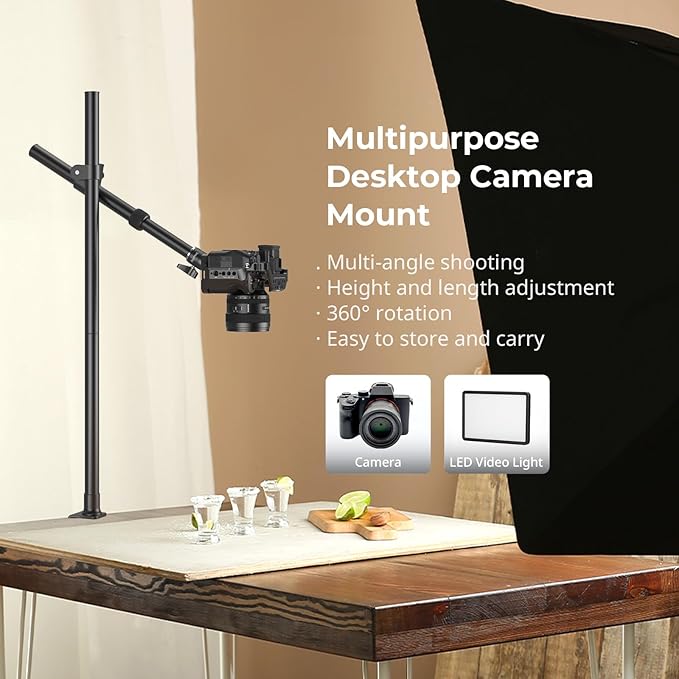 SMALLRIG Camera Desk Mount, Overhead Camera Arm Stand