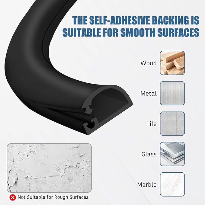 Silicone Wall Wire Hider, Side Open Wire Covers