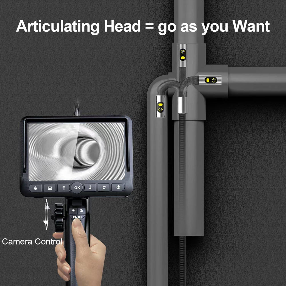 DXZtoz Dual Lens Articulating Borescope for Engine & HVAC Inspection