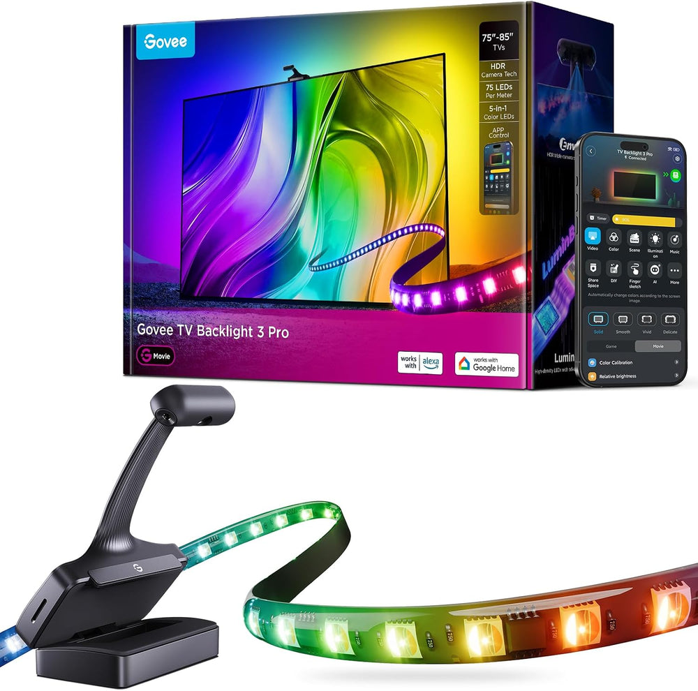 Govee TV Backlight 3 Pro with HDR Triple Camera, 16.4ft 5-in-1 RGBWWIC LED