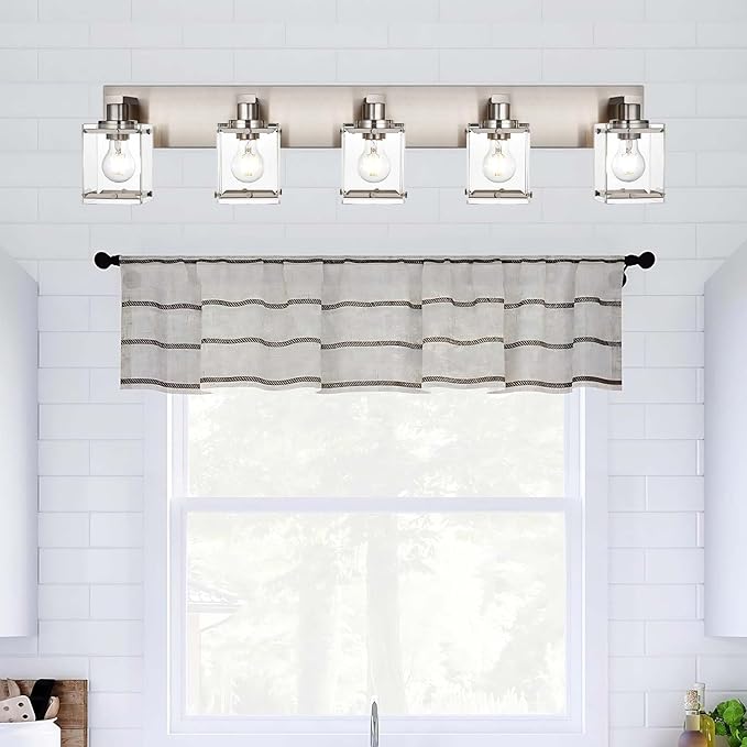 WINSHEN 5-Lights Brushed Nickel Bathroom Wall Light