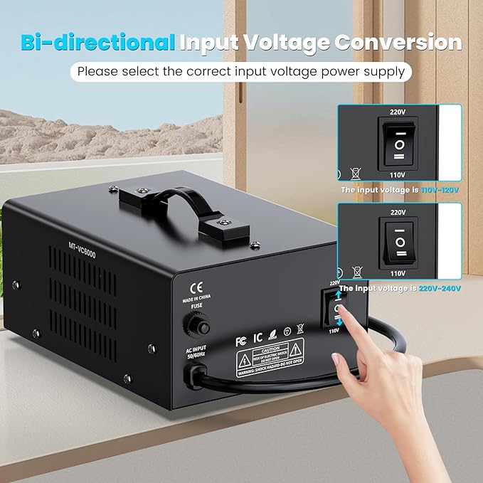 6000W Voltage Converter Transformer Step Up/Down Converter 110/120 Volt