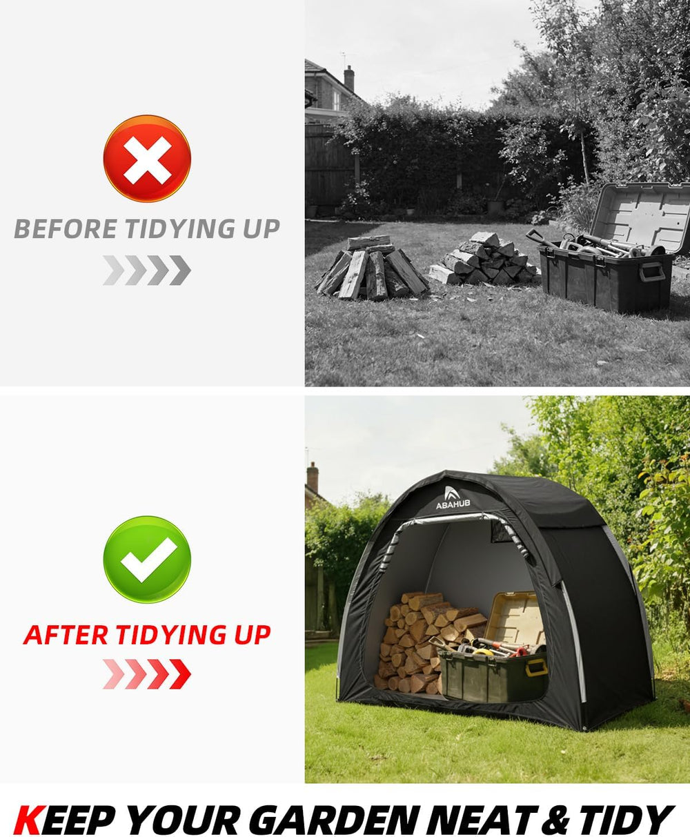 Abahub Portable Bike Storage Shed Tent with Rain Cover for 1/2 Bicycle