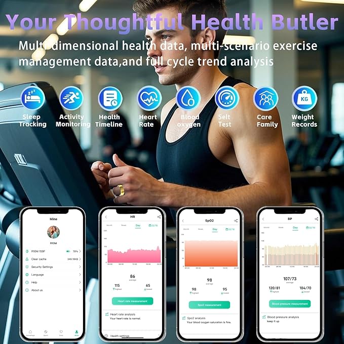 Health Fitness Tracker Ring for Women Men – Smart Ring