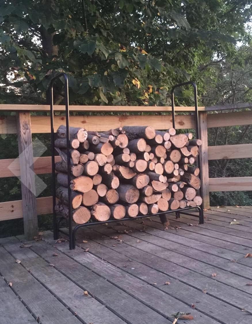Rocky Mountain Goods 4 ft Firewood Rack - Outdoor/Indoor Wood Storage Holder ...