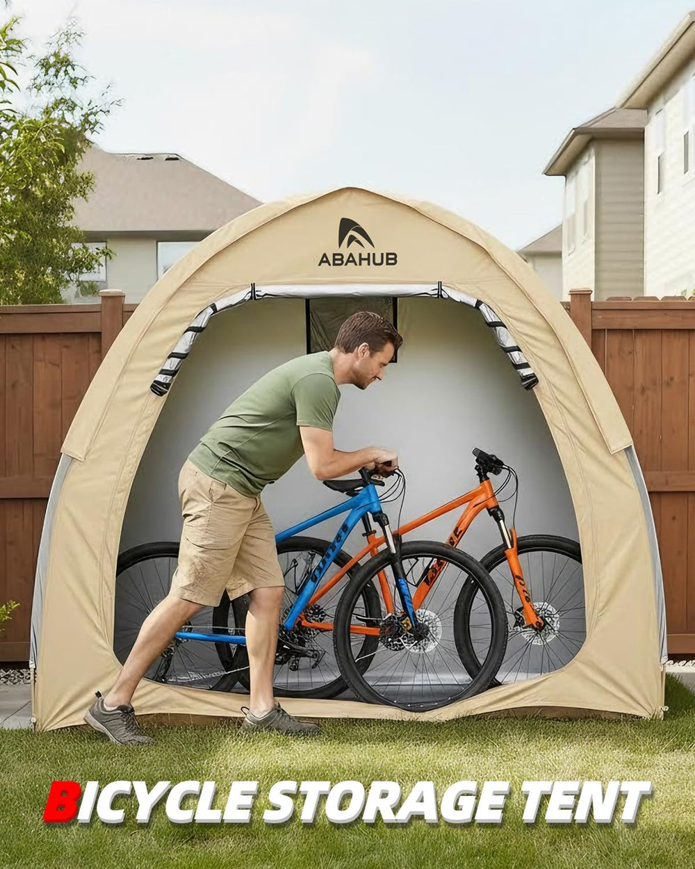 Abahub Portable Bike Storage Shed Tent with Rain Cover for 1/2 Bicycle