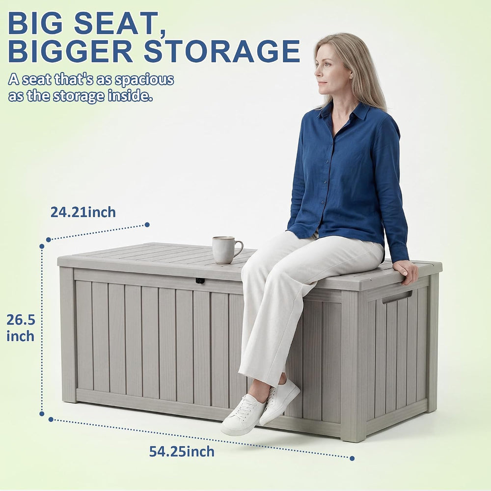 Vixzen Waterproof Outdoor Storage Box 220 Gal Deck Box with Lockable Lid