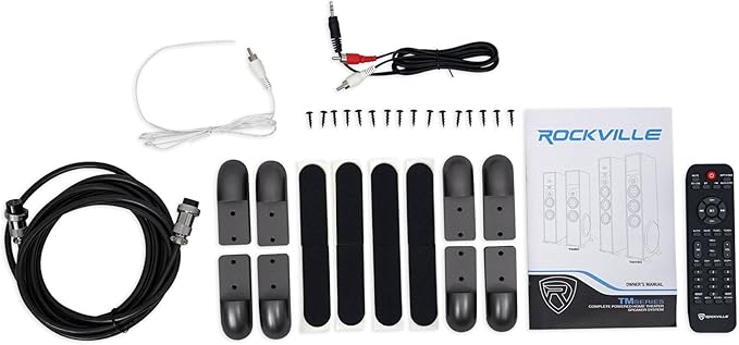 Rockville TM80B Powered Home Theater Tower Speaker System, USB/SD Playback