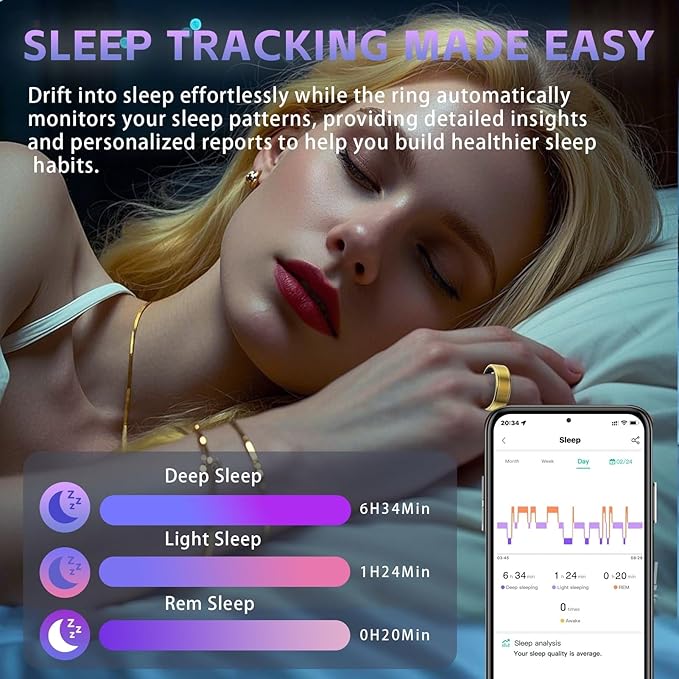 Health Fitness Tracker Ring for Women Men – Smart Ring