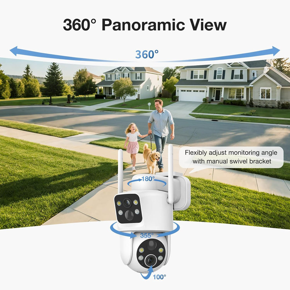 TKENPRO Dual Lens Solar Security Cameras Wireless Outdoor, 2K Full HD Video, ...