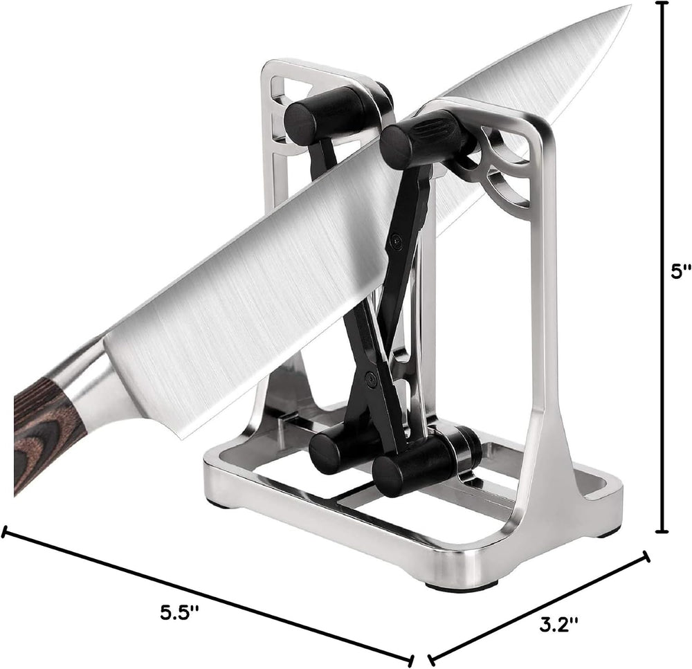 Knife Sharpener Tool with Self-Adjusting, Stainless Steel Tungsten Carbide