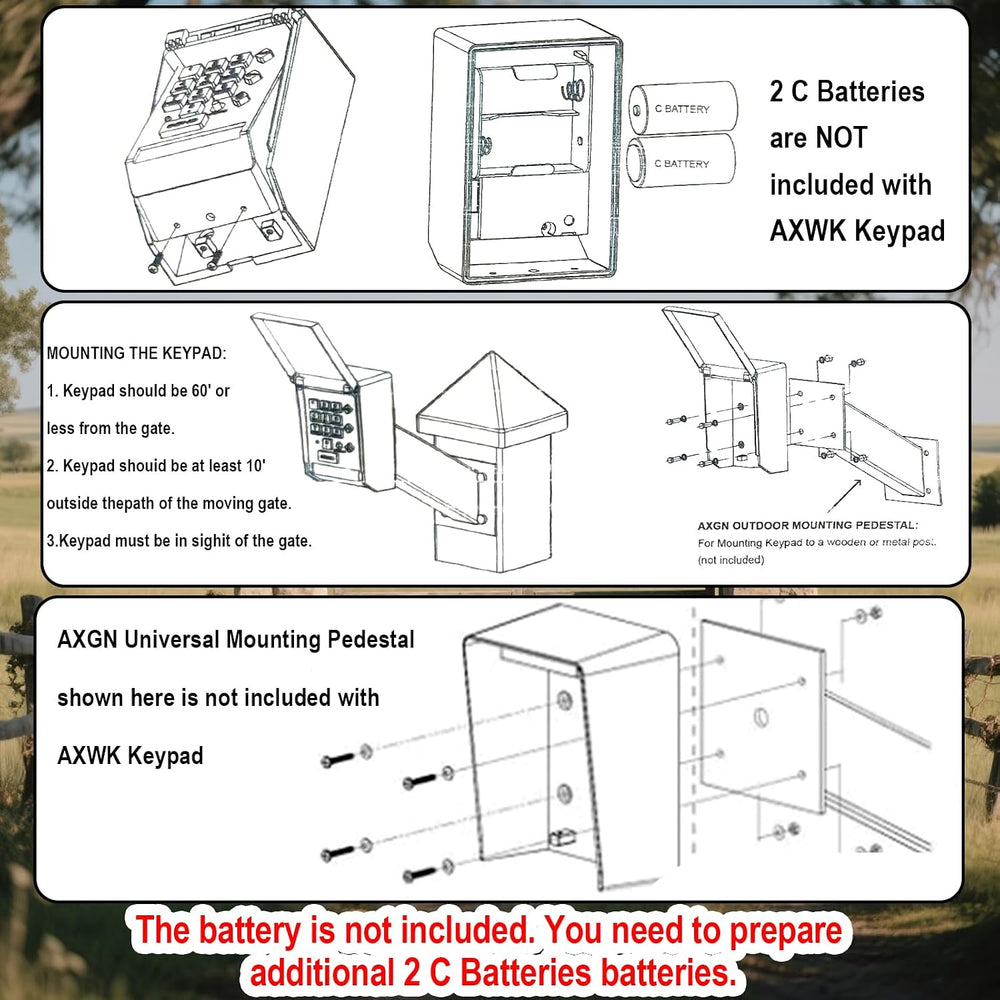 Ghost Premium Wireless Keypad Automatic Gate Opener AXWK Waterproof Cover