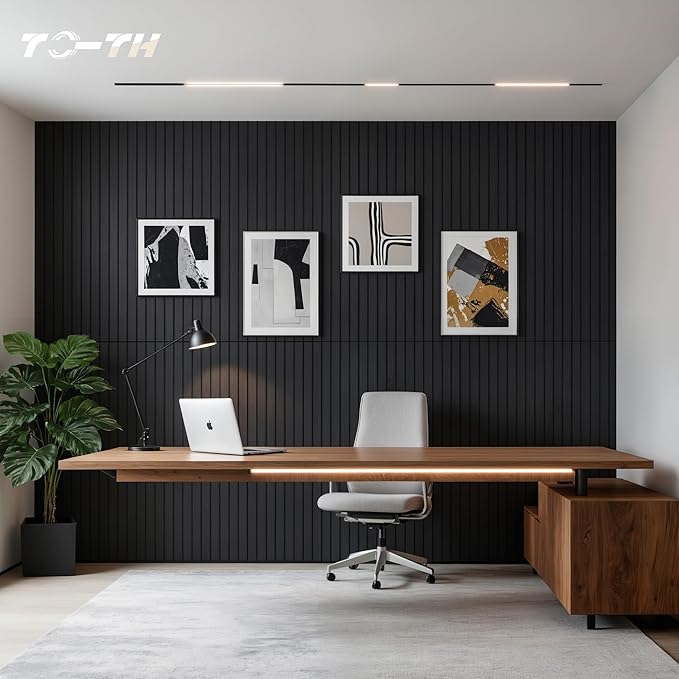TO-TH Wood-Look Acoustic Panel, 4 Pack 47.2” x 23.6” Soundproof Wall Panels