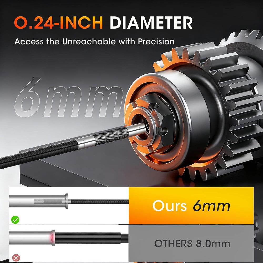 Articulating Borescope Camera with Light for Automotive & Engine Inspection