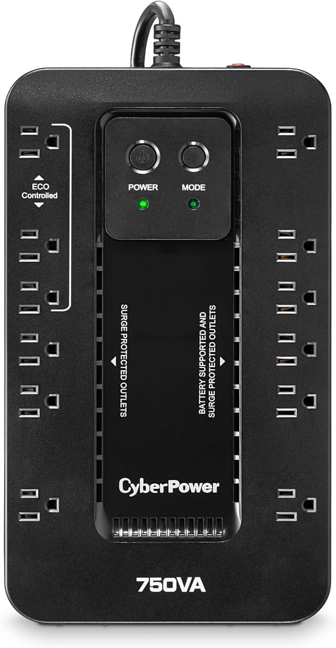 CyberPower EC750G Ecologic Battery Backup & Surge Protector UPS System