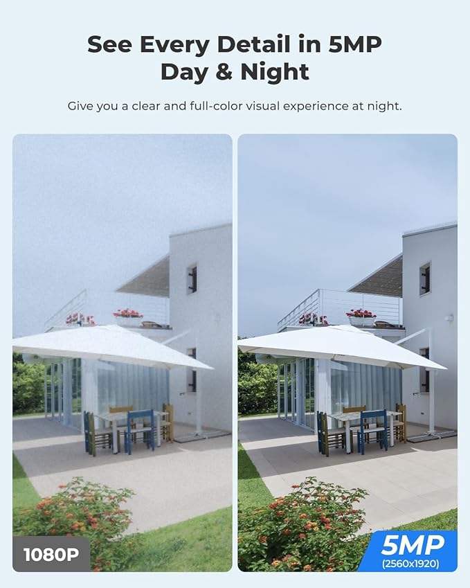 REOLINK Security Cameras Wireless Outdoor, Pan Tilt Solar Powered, 5MP 2K+