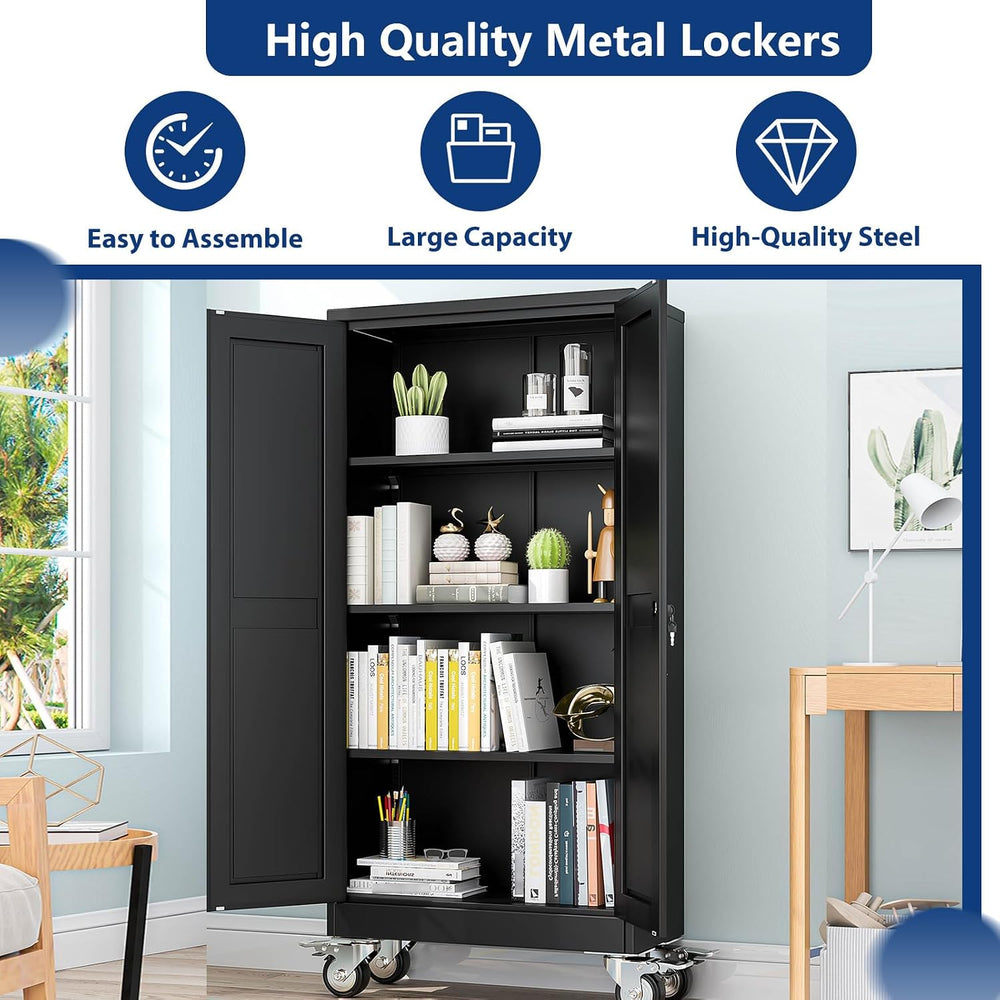 Ckzbx Metal Garage Storage Cabinet with Locking Doors and Adjustable Shelves,...