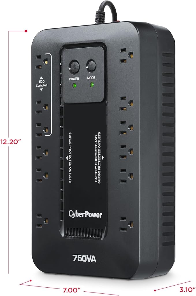 CyberPower EC750G Ecologic Battery Backup & Surge Protector UPS System