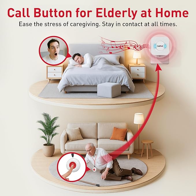 CallToU Wireless Caregiver Pager Call Button Call Bell Medical Alert System