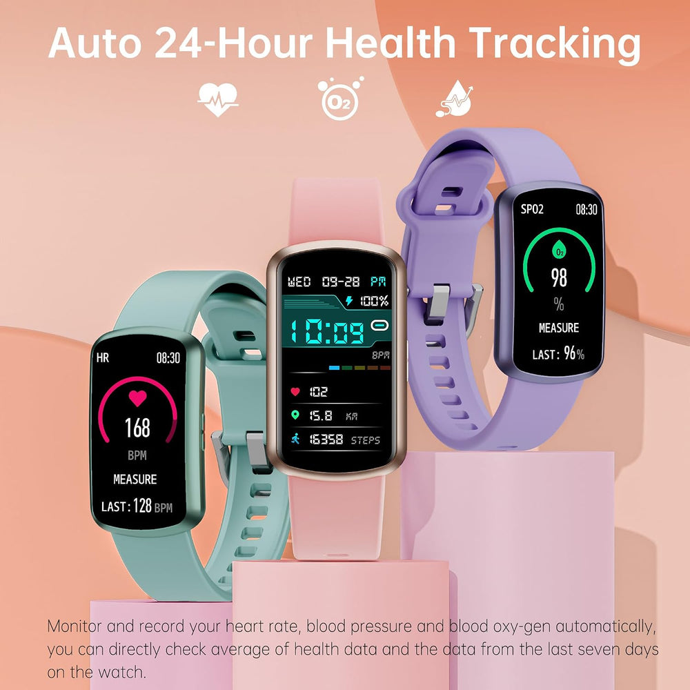 Health Fitness Tracker with 24/7 Heart Rate, Smart Watch with Blood Pressure ...
