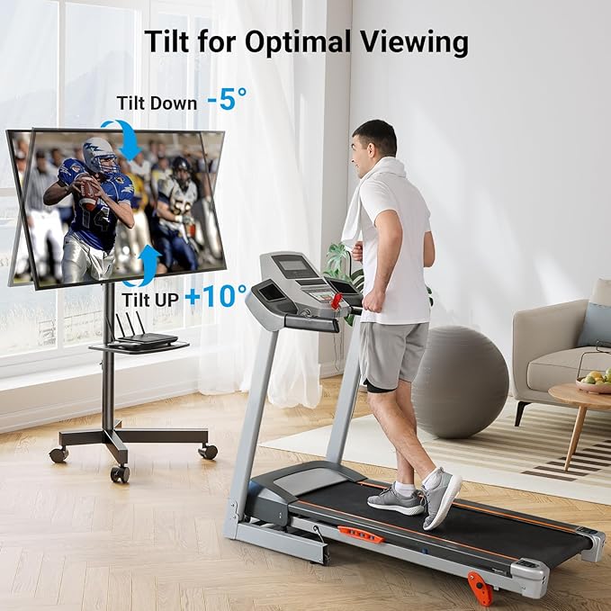 PERLESMITH Mobile TV Stand for 23-60 Inch LCD LED Flat/Curved Screen TVs