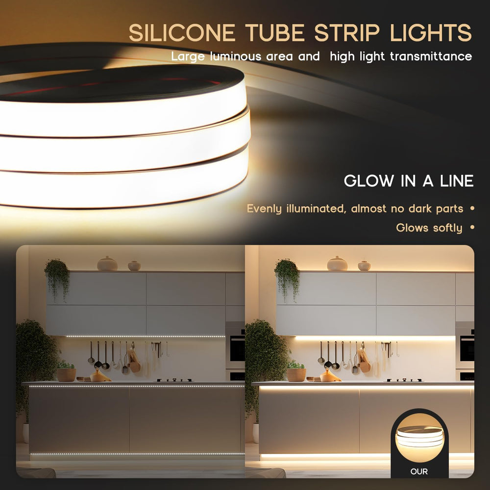 VOEWT LED Strip Lights Neutral White 4000K, 32.8ft 110-120V Neon Rope Lights