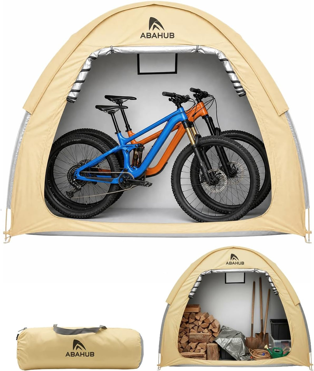 Abahub Portable Bike Storage Shed Tent with Rain Cover for 1/2 Bicycle